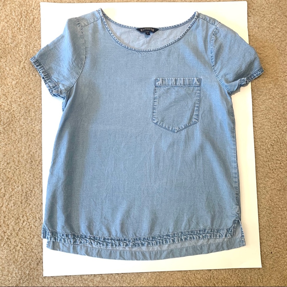 Express Denim Chambray Pocket Shit